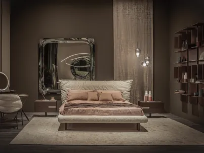 Letto di design Pascal in pelle e tessuto di Cattelan Italia