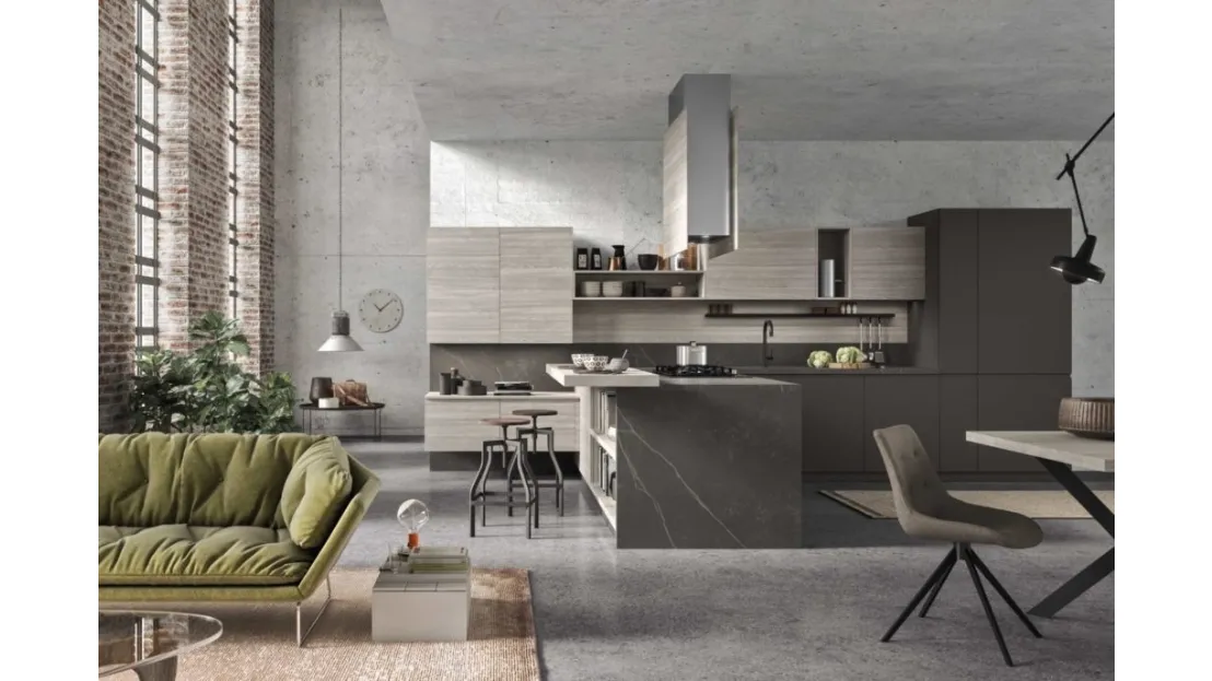 Cucina Moderna con penisola Flo Evo 02 di Ar-Tre