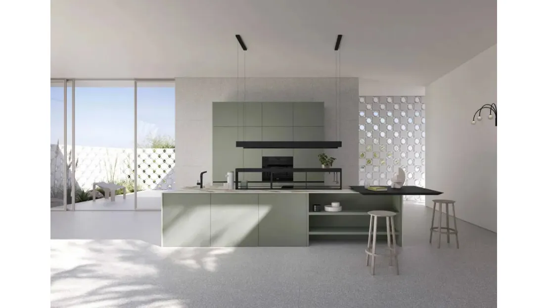 Cucina Moderna con isola Sky Green di Ar-Tre